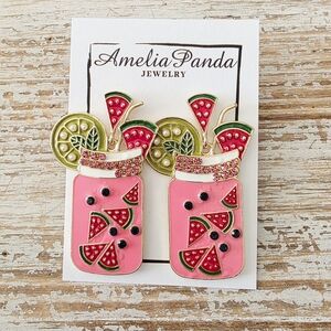 Pink Watermelon Earrings
